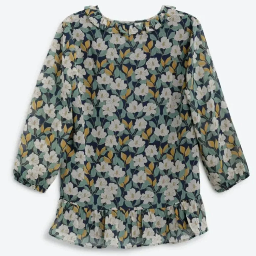 EUC✨ DANIEL RAINN navy women's XL Camila Ruffle Detail 3/4 sleeve Blouse - Picture 15 of 17